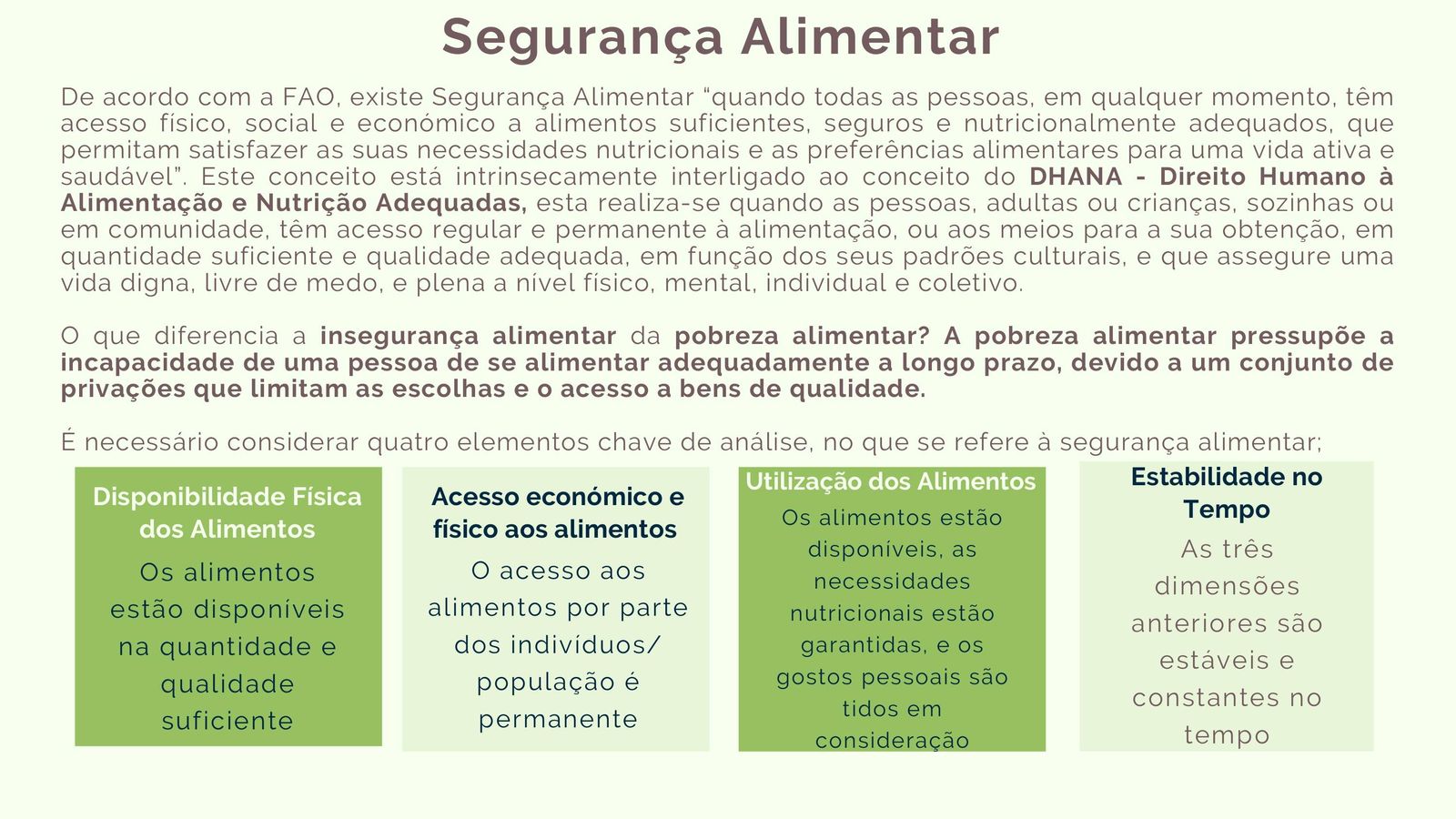 O que é a segurança alimentar?