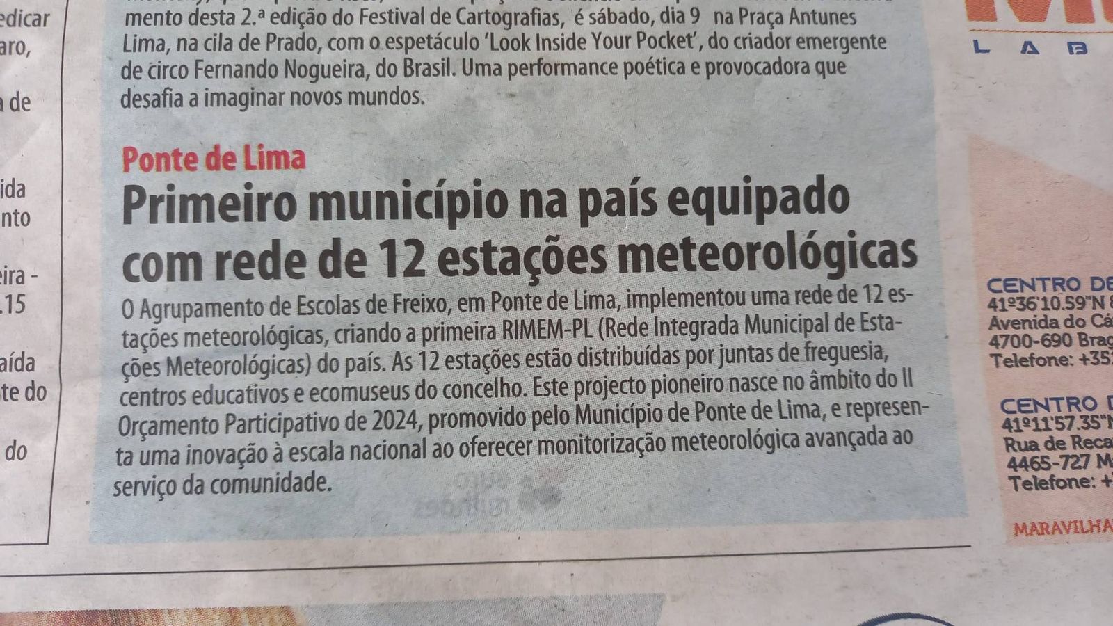 RIMEM - PL: notícia no jornal Correio do Minho 