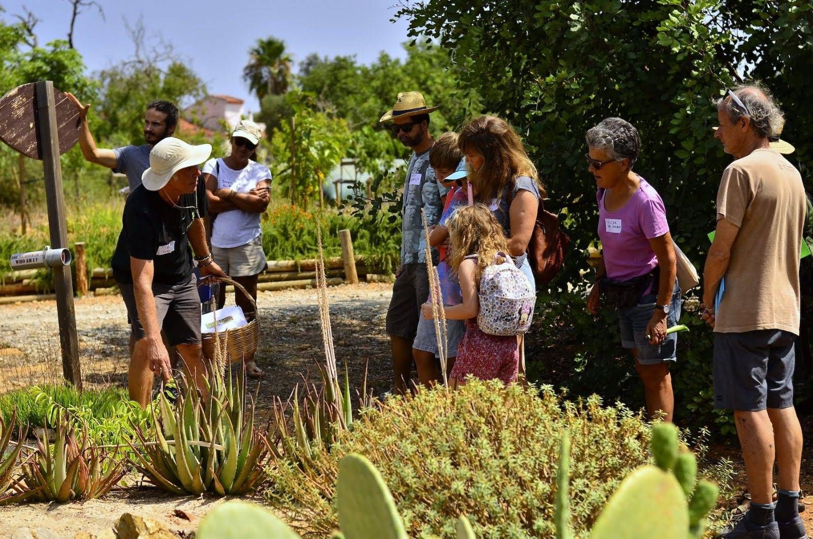 Miguel Cotton a fazer uma visita guiada do Orchard of Flavours