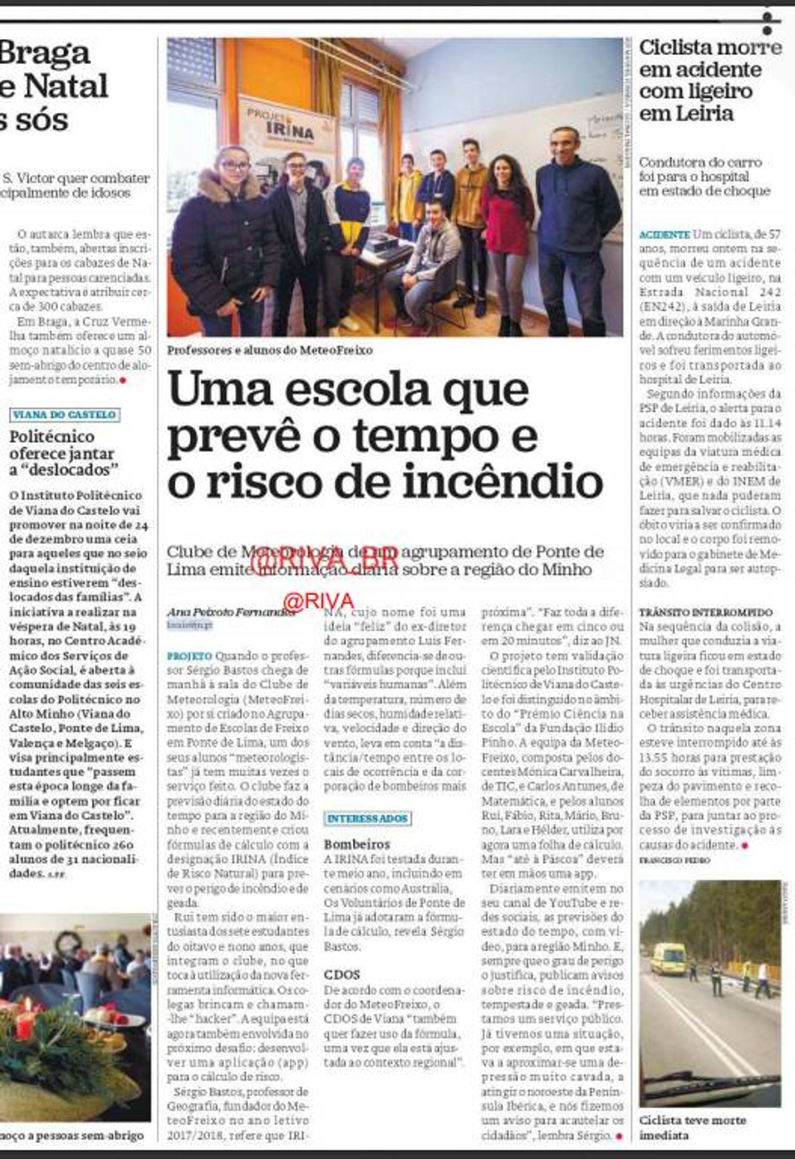 Reportagem do Jornal de Notícias sobre o Clube MeteoFreixo