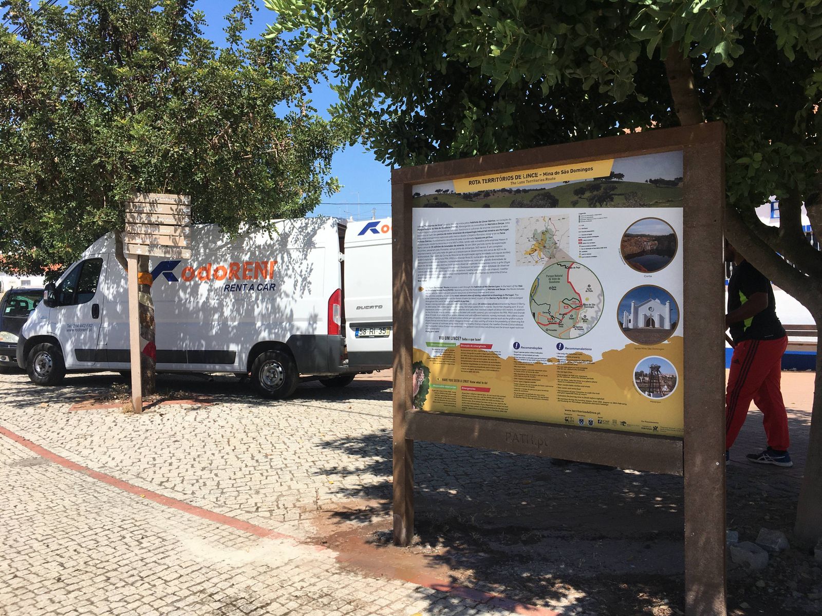 Painel informativo na Mina de São Domingos