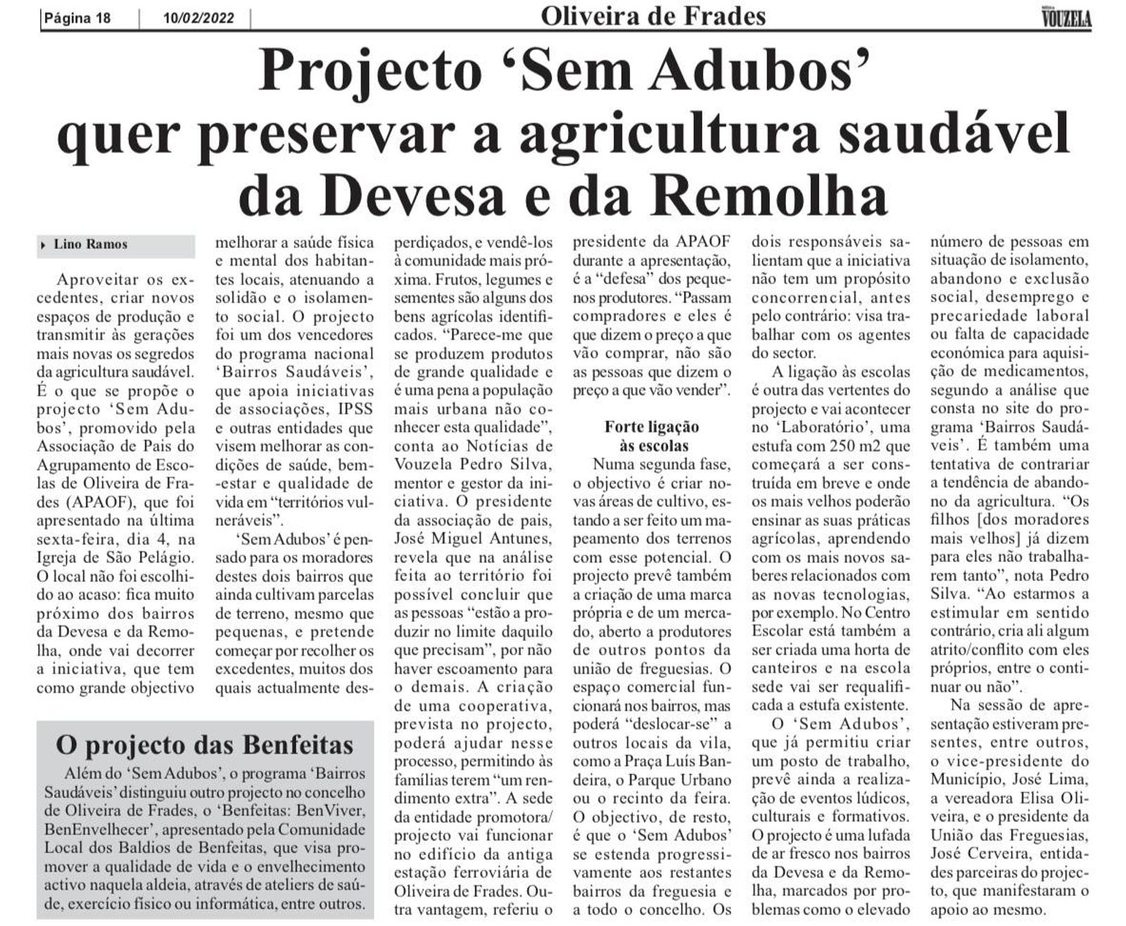 Notícia sobre o Projeto 663 - Sem Adubos